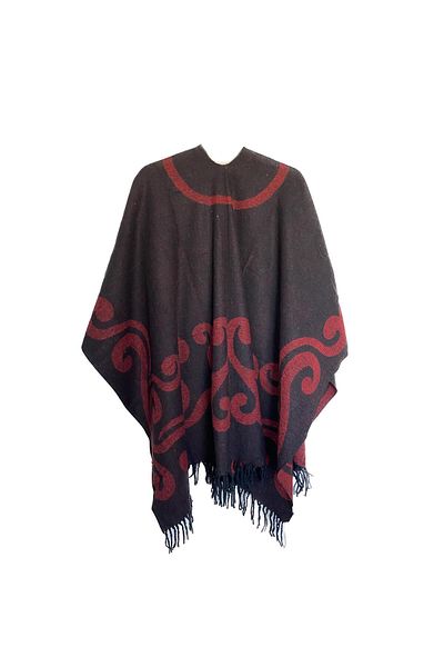 Beka Collection Keel Patterned Jacquard Poncho