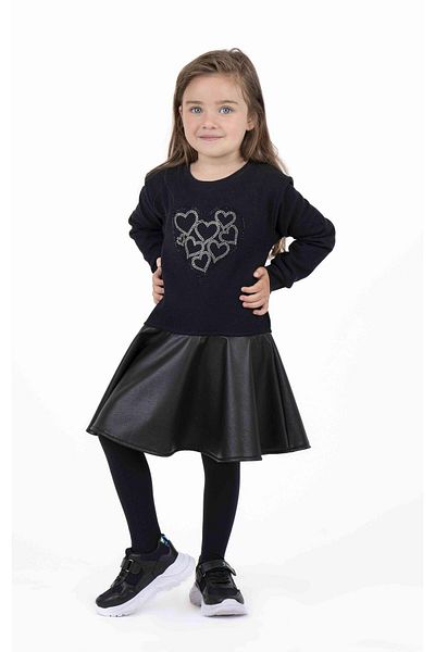 best kids Girl's Black Leather Detailed Dress