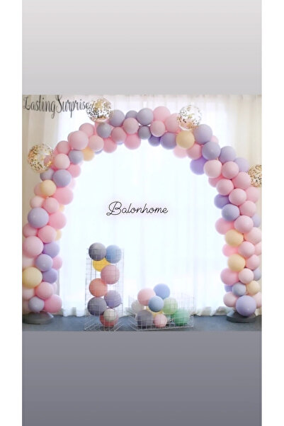 HBK Balon مفهوم البالون الناعم 100 ماكارون 12 بوصة وسلسلة بالونات بطول 5 أمتار