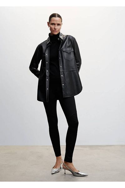 MANGO Woman Biker Style Tights