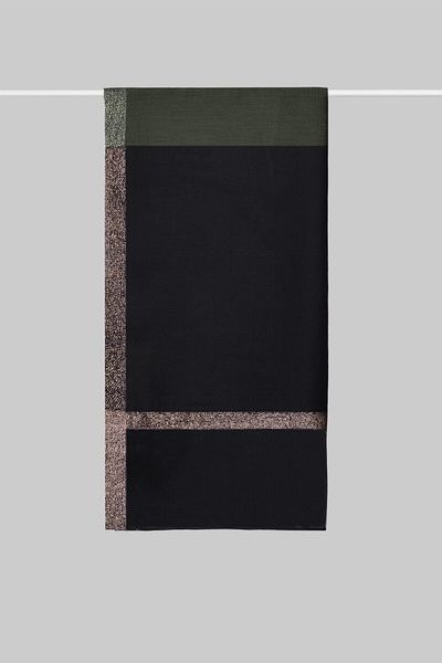 ARMANDA Double Colored Shawl - Khaki-Black