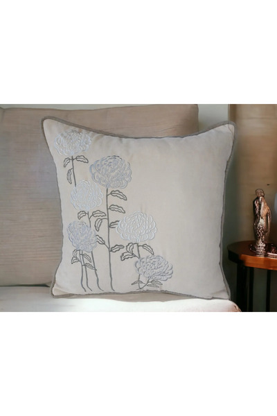 NAKIŞ HOME DESİGN غطاء قلاب مطرز بنمط AÇELYA مع حبل مطرز