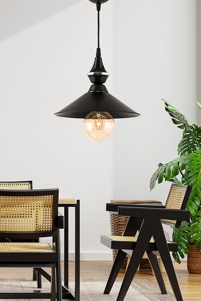 DEDE SINGLE UFO PENDANT LIGHT CHANDELIER WITH JAPANESE HAT CHROME