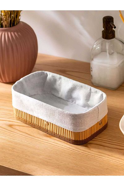 MEHAY HOME Bamboo Multi-Purpose Storage Box Organizer Large Size Organizer Brown 33x23x12 Cm