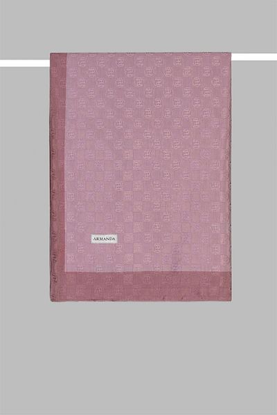 ARMANDA Checkerboard Monogram Shawl - Lilac