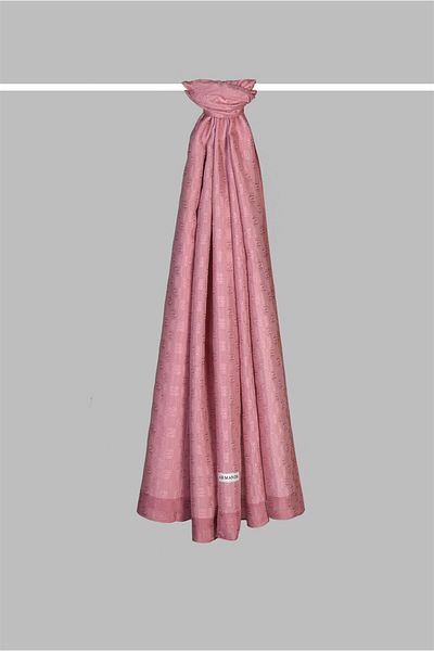 ARMANDA Checkerboard Monogram Shawl - Dried Rose