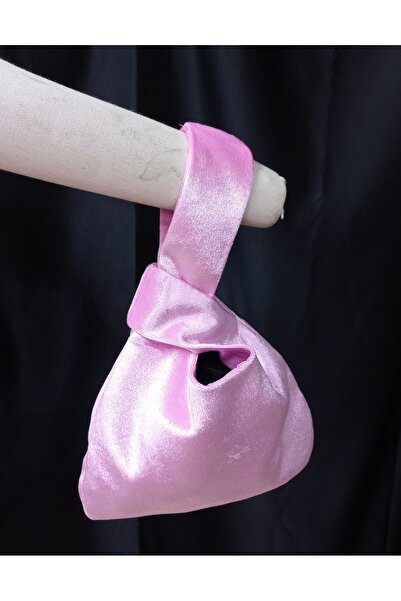 es moda shop Фелиция Велвет Кнот чанта в цвят Sugar Pink