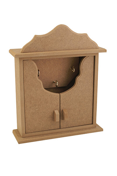 Özka Hobi Ahşap Ahşap Mdf Boyanabilir 2 Kapaklı Dekoratif Anahtarlık