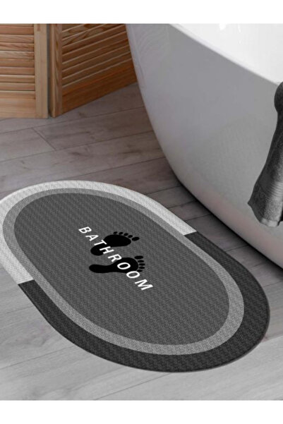 HALİME SULTAN Sihirli Su Emici Banyo Paspası Kaymaz Tabanlı Overloklu Abdest Paspası 3,5 Mm 40x60