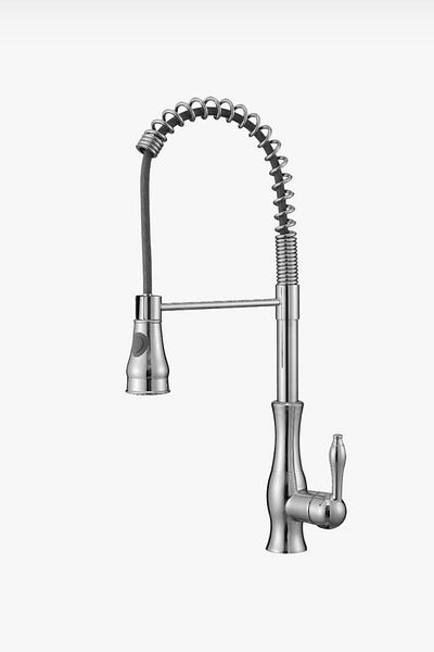 İSAOĞLU YAPI Kitchen Faucet Spiral Sink Tap Industrial Country Design Tap with Pressure Adjustment