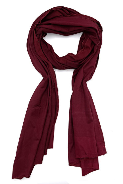 nazipek Pamuklu Likralı Penye Yüksek Kalite Şal 200x75cm Örme Bordo Şal