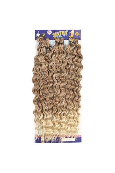 KONAK PERUK Afro Wave Sister Hair - Ashy Auburn and Platinum Ombreli 12-613