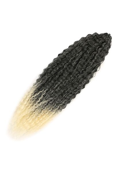 KONAK PERUK Afro Wave Brazilian Hair - Black / Platinum Ombreli