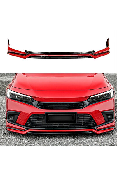 MKG Otomotiv Honda Civic FE 2022 2023 Uyumlu  Yeni Model Ön Ek Mat Siyah Plas...