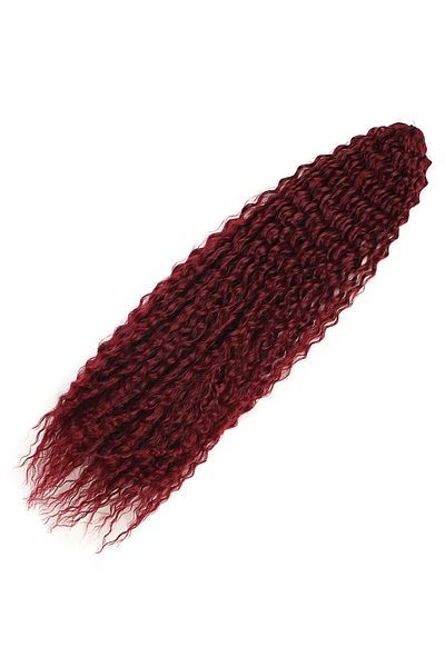 KONAK PERUK Black / Red Ombreli Brazilian Afro Wave Hair