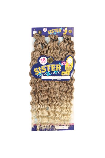 KONAK PERUK Afro Wave Sister Hair - Ashy Auburn and Platinum Ombreli 12-613