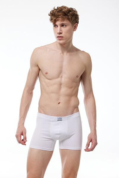 Malabadi Ανδρικό λευκό 2 Pack Cotton Elastane Boxer 074