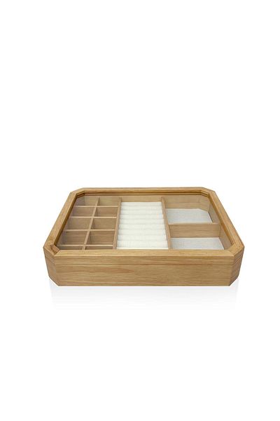 The Mia Wooden Jewelry Box 13 Compartments 30x23x8 cm