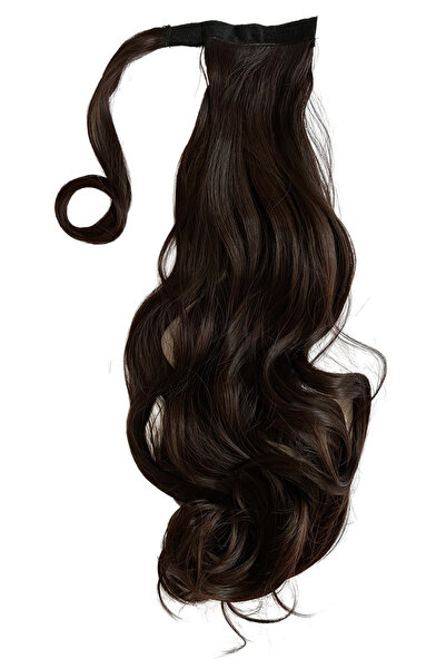 Eva Peruk Maşalı Bağlamalı At Kuyruğu Kızıl Kahve