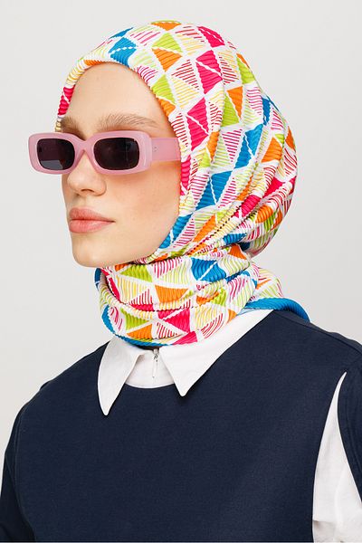 Mooncorn Eșarfă plisată cu model prismă