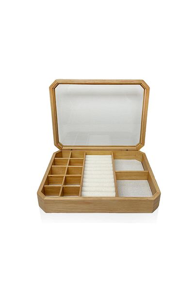 The Mia Wooden Jewelry Box 13 Compartments 30x23x8 cm