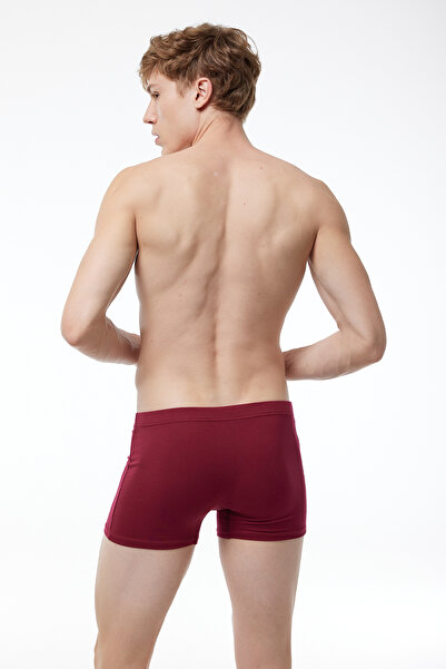 Malabadi Men's Claret Red 3-Piece Cotton Elastane Boxer 3m074