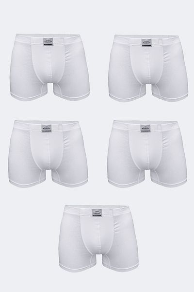 Malabadi Ανδρικό Λευκό 5 Πακέτο Cotton Elastane Boxer 5m074