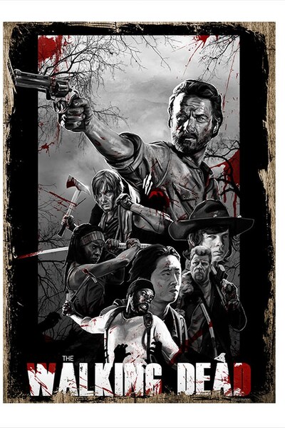Bedeko Ahşap Tablo The Walking Dead Afiş