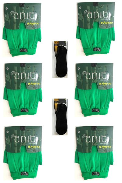 Anıt Ανδρικό Thin Tire Bamboo Boxer 6 συσκευασιών με 2 ζευγάρια κάλτσες πάνινα παπούτσια από μπαμπού