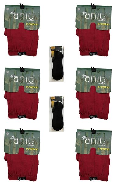 Anıt Ανδρικό Thin Tire Bamboo Boxer 6 συσκευασιών με 2 ζευγάρια κάλτσες πάνινα παπούτσια από μπαμπού