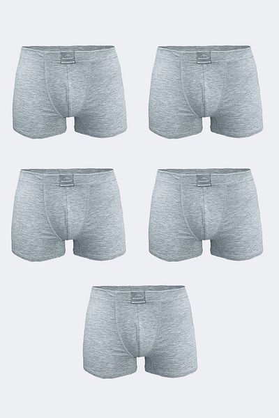 Malabadi Ανδρικό Γκρι 5 Πακέτο Cotton Elastane Boxer 5m074
