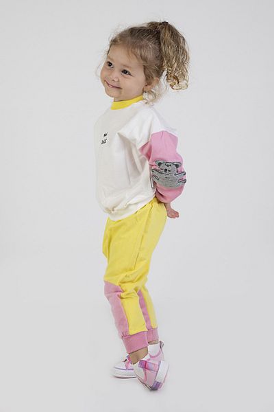 Harika KIDS Baby Girl & Child Two Thread Fabric Medium Thickness Embroidered Knitted Basic Tracksuit Set