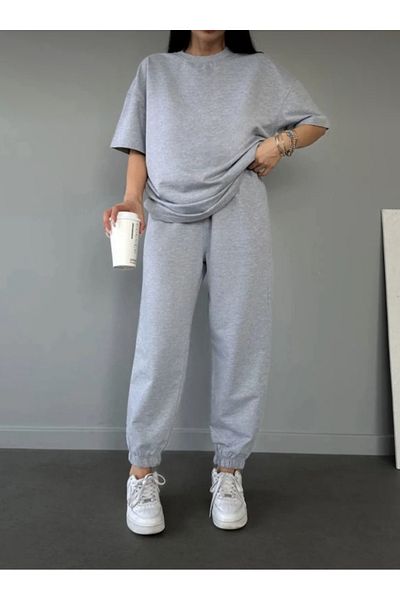 My Blog Gray T-shirt- Jogger Tracksuit Set