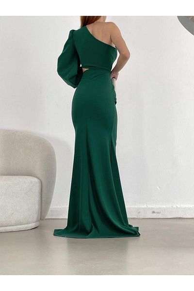 Mekafashion Λευκό φόρεμα Lilas με ένα μανίκι 582286   Αγγλικό όνομα (Emerald 749)