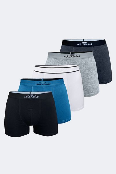 Malabadi Ανδρικό Μικτό Χρώμα 5 Πακέτο Cotton Elastane Boxer 5m075