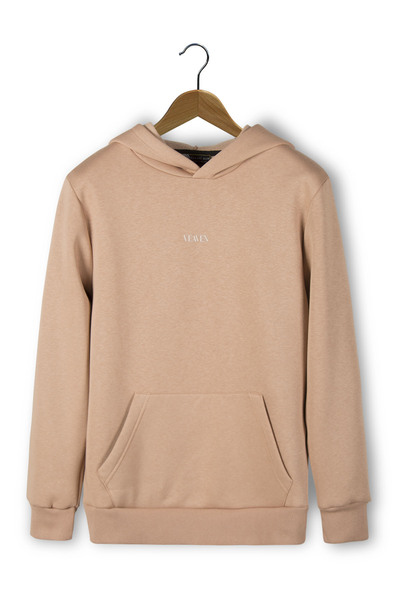 Terapi Men Hanorac unisex maro cu glugă, cu trei fire groase, imprimat în față