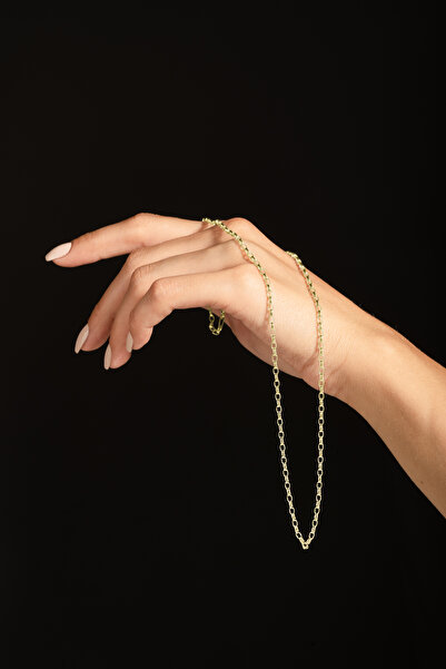 Takıdepo Oval Doch Model Gümüş Zincir Altın Kaplama 2,35 Mm Genişlik