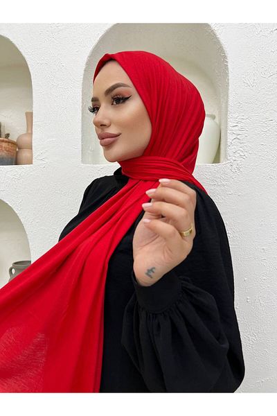 useev شال قطن ممشط أحمر 0001