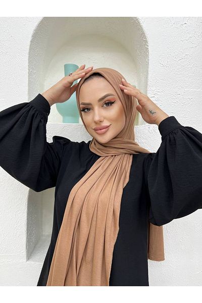 useev Combed Cotton Shawl Caramel 0001