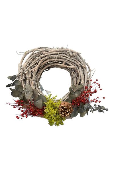 ART PINE Στολίδι πόρτας Wine Wood - Reben Kranz Natural Garland - Διακόσμηση τοίχου Φυσικό Δώρο Χειροποίητο