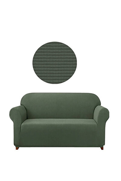 GüzelEvim Tekstil Lycra Elastic Flexible Washable Pitikare Pattern Two Seater Sofa Cover