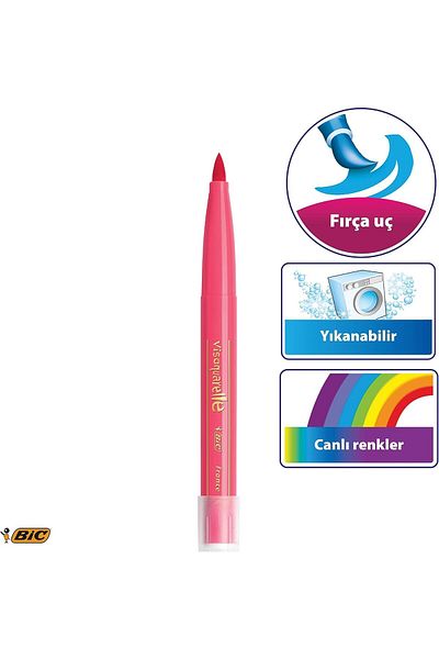 Bic Visa Brush Nib Felt Crayons, 18-Piece Jar New Model 614822