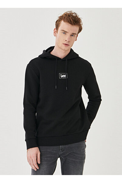 Lee Hanorac negru pentru bărbați cu guler cu glugă tricou - L212302001_L212302