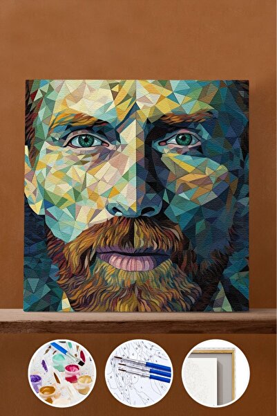kendinyaphobi Sayılarla Boyama Seti Çerçeveli Kasnaklı Van Gogh Portre 3 40 x...