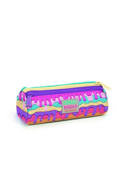 Coral High Pencil Case Ice Cream Patterned Pen Holder 22031