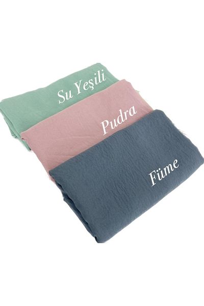 HAR-UM Ticaret Hijab Women's Cotton Jazz Shawl Model-Set of 3
