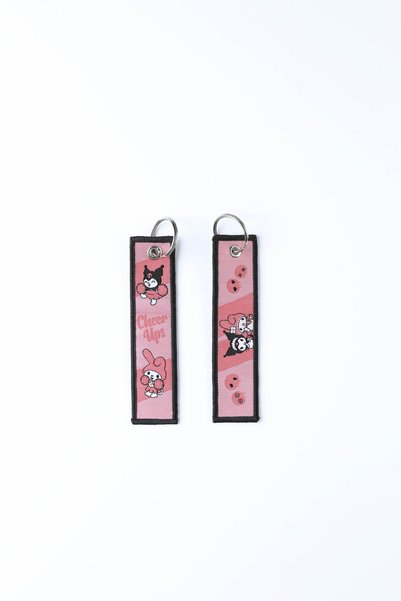gokmentoy Kuromi & Melody Double Sided Woven Fabric Keychain