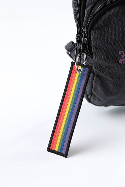 gokmentoy Rainbow Double Sided Woven Fabric Keychain