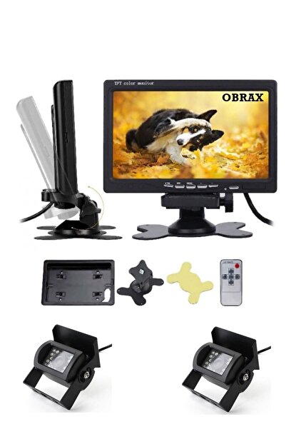 OBRAX Traktör Biçerdöver 7 Inç Monitör Çift Kamera Sistemi Kayıt Yapmaz
