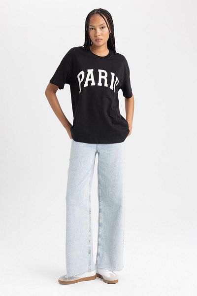 DeFacto Oversize Wide Fit Crew Neck Short Sleeve T-Shirt B0661Axns